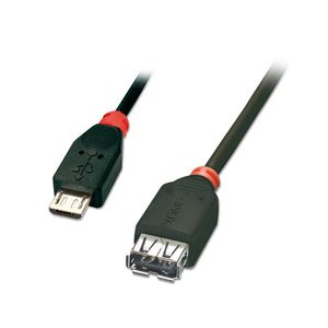 Lindy 1m USB 2.0 OTG USB-kabel Micro-USB B USB A Zwart