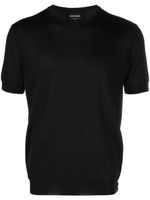 Giorgio Armani pull en maille fine à manches courtes - Noir