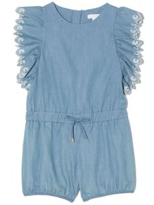 Chloé Kids combishort à taille à lien de resserrage - Bleu