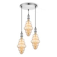 Home Sweet Home hanglamp chroom rond Cloud 3L G160 dimbaar E27 amber