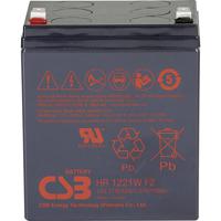 CSB Battery HR 1221W high-rate Loodaccu 12 V 5 Ah Loodvlies (AGM) (b x h x d) 90 x 106 x 70 mm Kabelschoen 6.35 mm Onderhoudsvrij, Geringe zelfontlading