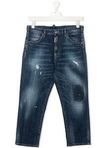 DSQUARED2 KIDS jean à effet usé - Bleu