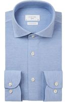 Profuomo Slim Fit Jersey shirt lichtblauw, Effen - thumbnail
