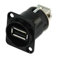 Neutrik NAUSB-B tussenstuk voor kabels USB A (F) USB B (M) Zwart, Zilver - thumbnail
