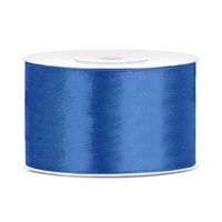 1x Koningsblauwe satijnlint rollen 3,8 cm x 25 meter cadeaulint verpakkingsmateriaal   -