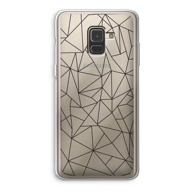 Geometrische lijnen zwart: Samsung Galaxy A8 (2018) Transparant Hoesje