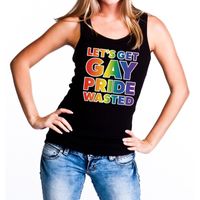 Lets get gay pride wasted tanktop zwart dames XL  -