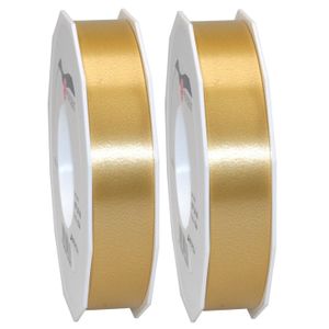 2x XL hobby/decoratie bronzen kunststof sierlinten 2,5 cm/25 mm x 91 meter