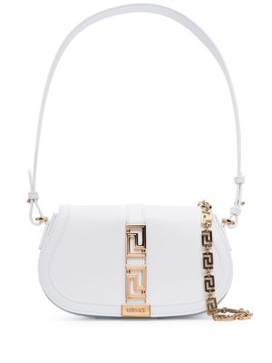 Versace sac porté épaule à plaque Greca - Blanc