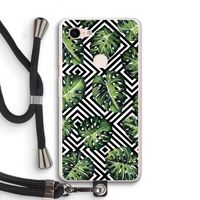 Geometrische jungle: Pixel 3 XL Transparant Hoesje met koord