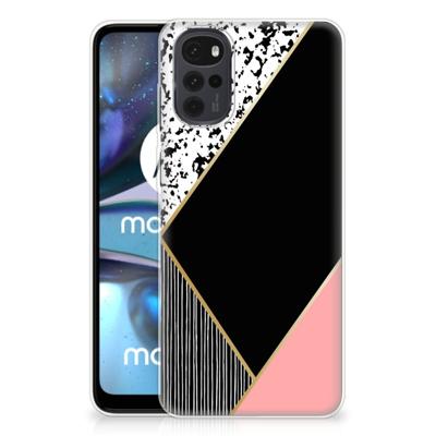 Motorola Moto G22 | TPU Hoesje | Zwart Roze Vormen