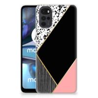 Motorola Moto G22 | TPU Hoesje | Zwart Roze Vormen