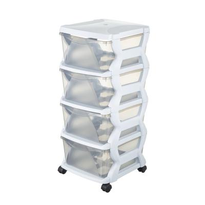 Bama Insieme Ladesysteem met Wieltjes 4 Laden 36x40x80 cm Wit/Transparant