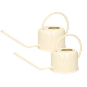 RVS metalen Plantengieter - wit - 1100 ml - Gieters voor binnen gebruik