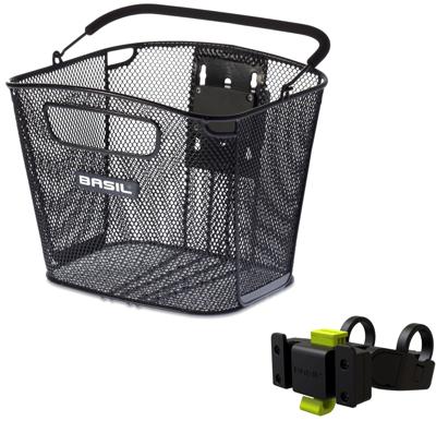 Basil Bold front kf met kf handlebar holder - fietsmand - voorop - zwart