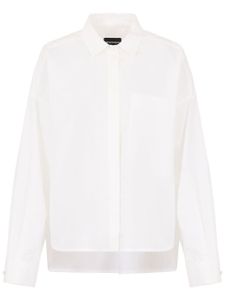 Emporio Armani chemise en coton à épaules tombantes - Blanc