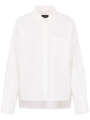 Emporio Armani chemise en coton à épaules tombantes - Blanc