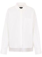 Emporio Armani chemise en coton à épaules tombantes - Blanc