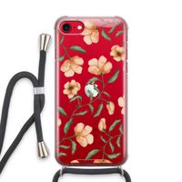 Peachy flowers: iPhone SE 2020 Transparant Hoesje met koord