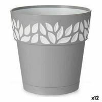 Zelfwaterende bloempot Stefanplast Grijs 15 x 15 x 15 cm Wit Plastic (12 Stuks)