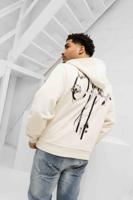 Off The Pitch Phantom Zip Hoodie Heren Gebroken Wit - Maat XS - Kleur: Gebroken Wit | Soccerfanshop