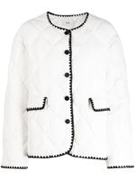 b+ab veste cintrée à design matelassé - Blanc