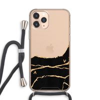 Gouden marmer: iPhone 11 Pro Transparant Hoesje met koord