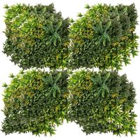 Outsunny 12 Stuks Kunstplant Muurhaag 50x50 cm Uv-bescherming Privacyscherm Meerbladig Ontwerp Haagplant voor Tuin Outdoor Decor