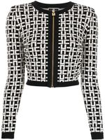 Elisabetta Franchi cardigan crop à logo en jacquard - Noir