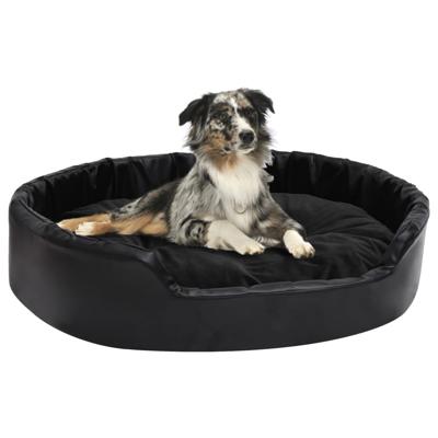 VidaXL Hondenmand 90x79x20 cm pluche en kunstleer zwart