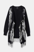 Open trui van viscose - BLACK - M