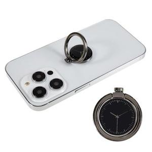 Time Clock Stand Holder Rotatie Ring Grip Ring Bracket Telefoon Ring Holder Compatibel met verschillende smartphones - Zwart