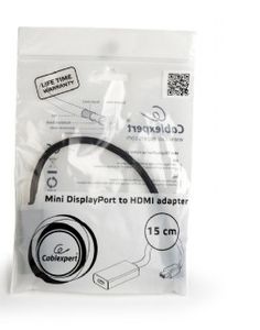 Gembird A-MDPM-HDMIF-02 Mini Displayport HDMI Zwart kabeladapter/verloopstukje