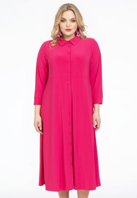Yoek Lange blouse-jurk | Roze | Maat 58/60