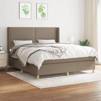 Boxspring met matras stof taupe 180x200 cm