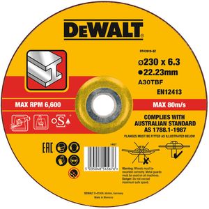 DeWalt Accessoires Extreme 2X Afbraamschijf METAAL 230 x 6.0 x 22,2mm - DT43919-QZ - DT43919-QZ