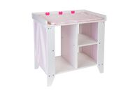 Poppencommode wit met roze hart, afm 52x34x53 cm