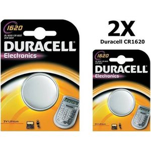 2 Stuks - Duracell CR1620 lithium batterij