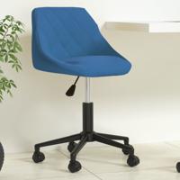 Kantoorstoel draaibaar fluweel blauw
