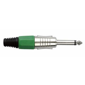 DAP 6,3mm Jackplug mono zilver met groen eindkapje