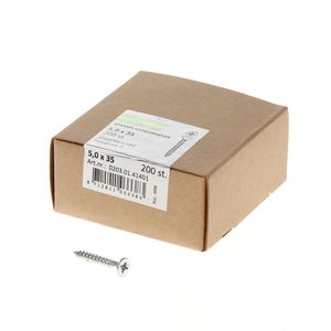 Spaanplaatschroef verzinkt platkop pozidrive-2 5.0X35 voldraad (200)