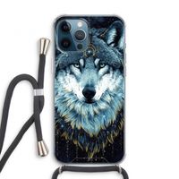 Darkness Wolf: iPhone 12 Pro Transparant Hoesje met koord
