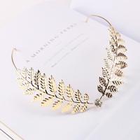 Vrouwen mode hoofdbanden Crystal legering haar banden terug houder (Leaf sectie)