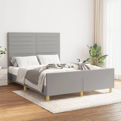 Bedframe zonder matras stof lichtgrijs 140x200 cm