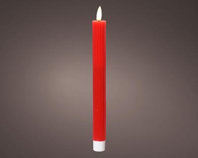 Lumineo Dinerkaars led ribbel 24cm rood 2 st.