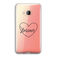Forever heart black: HTC U Play Transparant Hoesje