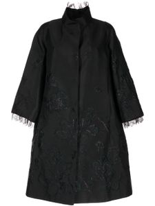 SHIATZY CHEN manteau brodé à col en dentelle - Noir