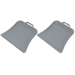 2x Brede metalen stofblikken met beugelgreep 22,5 x 32 cm