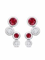 Pragnell boucles d'oreilles Bubbles en or blanc 18ct ornées de diamants et de rubis - Argent