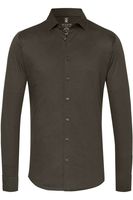 Desoto Slim Fit Jersey shirt donkergroen, Effen - thumbnail
